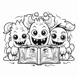 monsters reading books