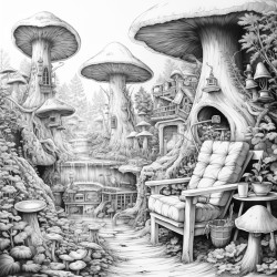 a middle age person lounging in a cypress forest surrounded by cute critters bathed in phytoncides