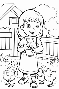 young girl on the farm
