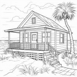 beach cottage with a porch