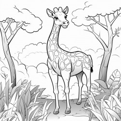 a giraffe in the forest
