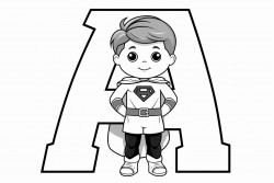 alphabet letter a as a super hero