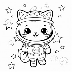 cat exploring outer space