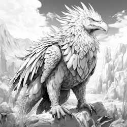 feathered beast in nature on another planet