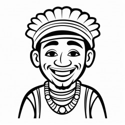 happy african native man