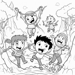 adventure sense people swinging on vines and fighting monsters