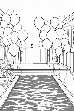 a pool full of balloons