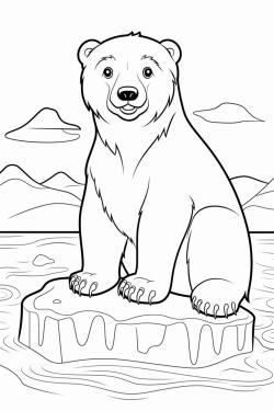 polar bear sitting on an ice floe
