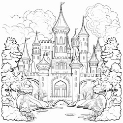 echanted castle in the fairy forest