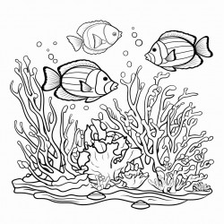 a calming coral reef with many types of tropical and rare fish