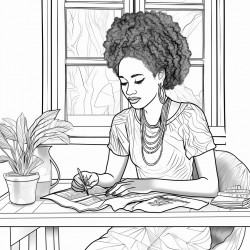 african american woman sitting at a table
