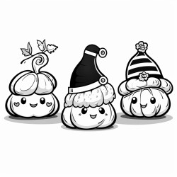 6adorable pumpkins in funny hats