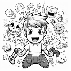 game junkie written out with emote characters