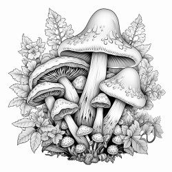 groovy psychedelic mushrooms and relatable imagery adult color pages should be very detailed and intricate designs