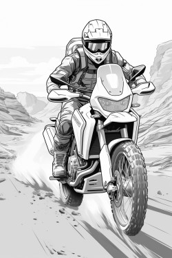 a man riding an adventure motorcycle