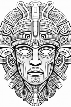 african mask with a lot of details
