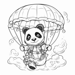 panda parachuting