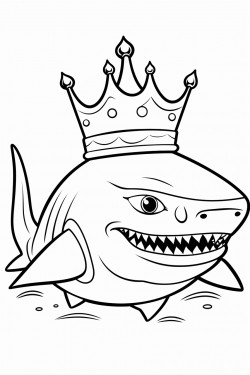 shark with a crown