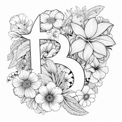 the entire alphabet in flower font for coloring