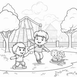 cplaying in the park coloring book for toddlers
