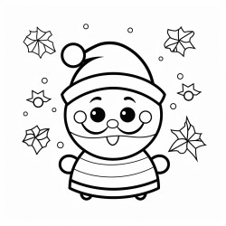 christmas coloring book pahe with black and bold lines