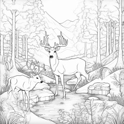 woods with animals