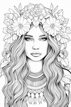 boho girl fashion model
