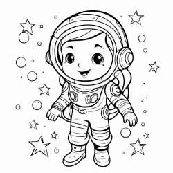 mermaid astronaut exploring space