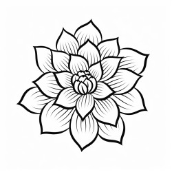a picture of flower for kids to do colouring backgrang should be in white and there should be a thick black outline