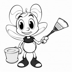 ant with an paint brush and paint palette