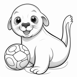 seal playing with a ball