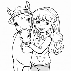 girl hugging horse