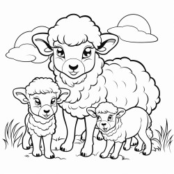 family cubs of sheep