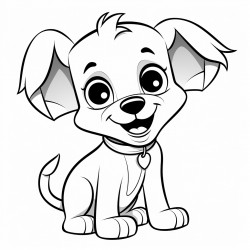 cartoon little happy puppy