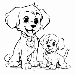 a dog and a cute puppy