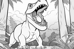 trex in a jungle