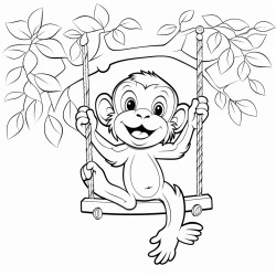 monkey swinging in trees