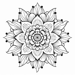 mandala art with lotus edges leaves and petals