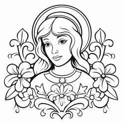 belle jeune femme grecque antique tenant une fleur de lys