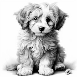 cute dog no gray scale black and white