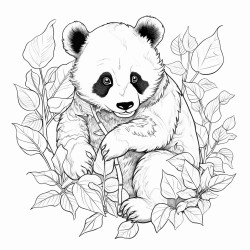 panda eats leaves