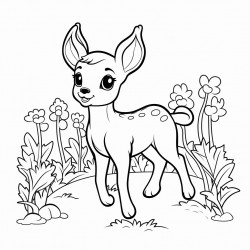deer walking in vegetable garden