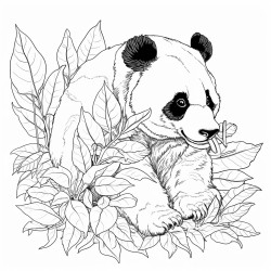 panda eats leaves