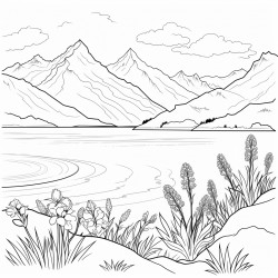 new zeland scene mountain next to a lake