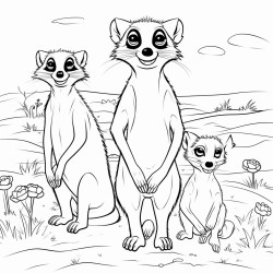 meerkats in the savannah
