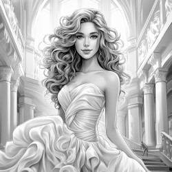 girl long hair short dress