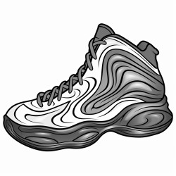 a basketball shoe with a marbleized effect and swirling colors