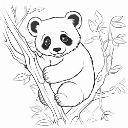 panda climbing a tree