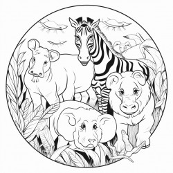 safari animals creating art