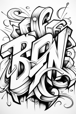 the word beautiful in graffiti style